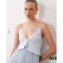 ASOS DESIGN bridesmaids hybrid cami maxi dress with pleat skirt in blue