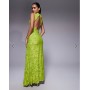 ASOS DESIGN sleeveless with open back burnout maxi dress in lime