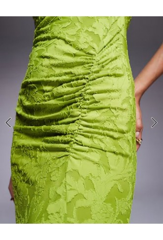 ASOS DESIGN sleeveless with open back burnout maxi dress in lime