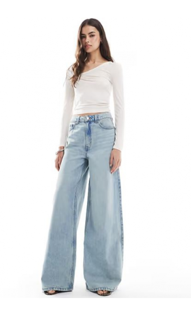 ASOS DESIGN Tall high waist wide leg jeans in vintage wash