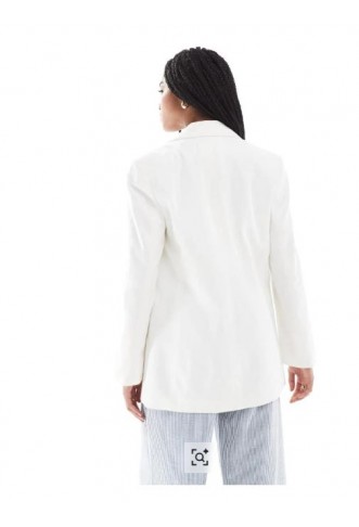 Women’s Stradivarius oversized tailored blazer in white