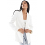 Women’s Stradivarius oversized tailored blazer in white