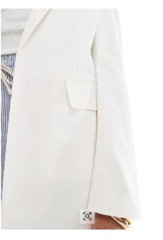 Women’s Stradivarius oversized tailored blazer in white
