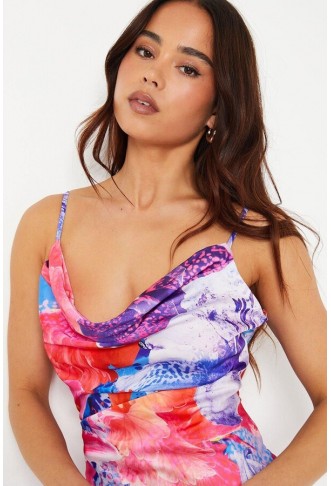 Coast Petite Printed Chiffon & Satin Maxi Dress