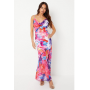 Coast Petite Printed Chiffon & Satin Maxi Dress
