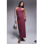 ASOS DESIGN bandeau mesh maxi dress with scarf detail in dusky pink