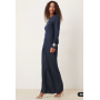 ASOS DESIGN seamed matt satin slip maxi dress in navy