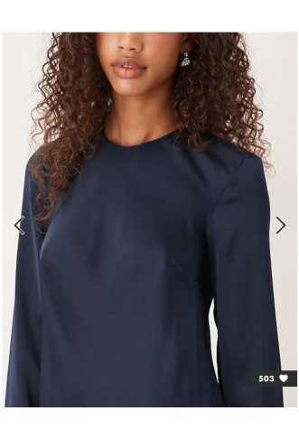 ASOS DESIGN seamed matt satin slip maxi dress in navy