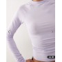 Weekday super soft slim fit long sleeve raglan top in lilac