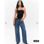 Monki tailored stretch strappy bodysuit in black