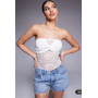 ASOS DESIGN lace twist detail bandeau bodysuit in white