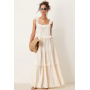 ASOS DESIGN lace insert ruffle tiered swing maxi dress in white