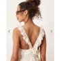 ASOS DESIGN lace insert ruffle tiered swing maxi dress in white