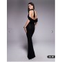 ASOS DESIGN draped cape halter maxi dress in black