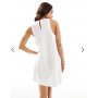 ASOS DESIGN high neck swing mini linen sundress in white