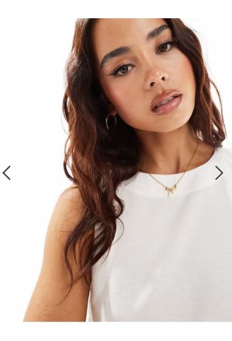 ASOS DESIGN high neck swing mini linen sundress in white
