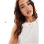 ASOS DESIGN high neck swing mini linen sundress in white