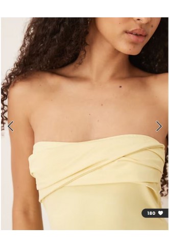 ASOS DESIGN twist bandeau midi dress in buttermilk