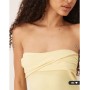 ASOS DESIGN twist bandeau midi dress in buttermilk
