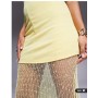 ASOS DESIGN high neck peplum maxi dress with bodice and sheer skirt in lemon