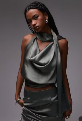 ASOS DESIGN satin drape...