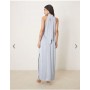 Vila halterneck maxi dress with tie neck in pastel blue