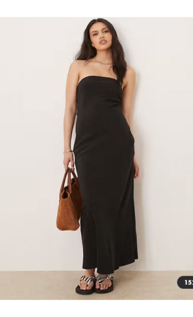 ASOS DESIGN bandeau maxi dress in black