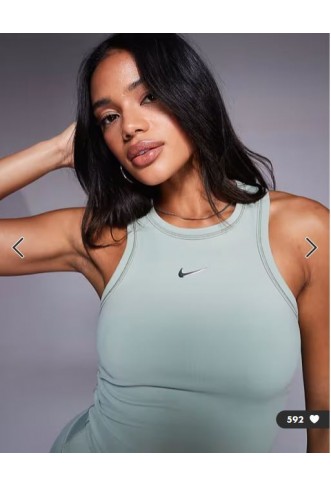 Nike One Training Dri-FIT Gym Life Swoosh fitted cropped vest in khaki