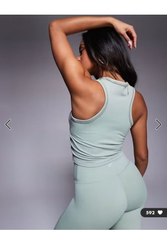 Nike One Training Dri-FIT Gym Life Swoosh fitted cropped vest in khaki