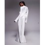 Daska satin maxi dress with exaggerated bow back in ivory