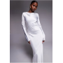 Daska satin maxi dress with exaggerated bow back in ivory