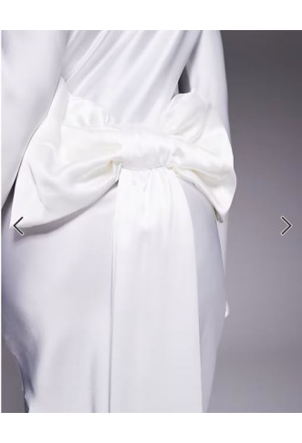 Daska satin maxi dress with exaggerated bow back in ivory
