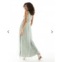 Anaya Bridesmaid tulle one shoulder maxi dress in sage green