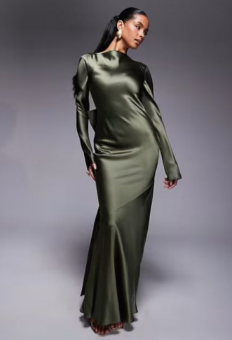 Daska satin maxi dress with...