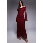 ASOS DESIGN textured lace bardot maxi dress in dark cherry