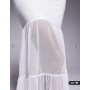 Kaiia exclusive double layered slinky mesh hem maxi dress in cream