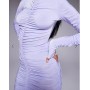 ASOS DESIGN mesh extreme ruched long sleeved maxi dress in lilac