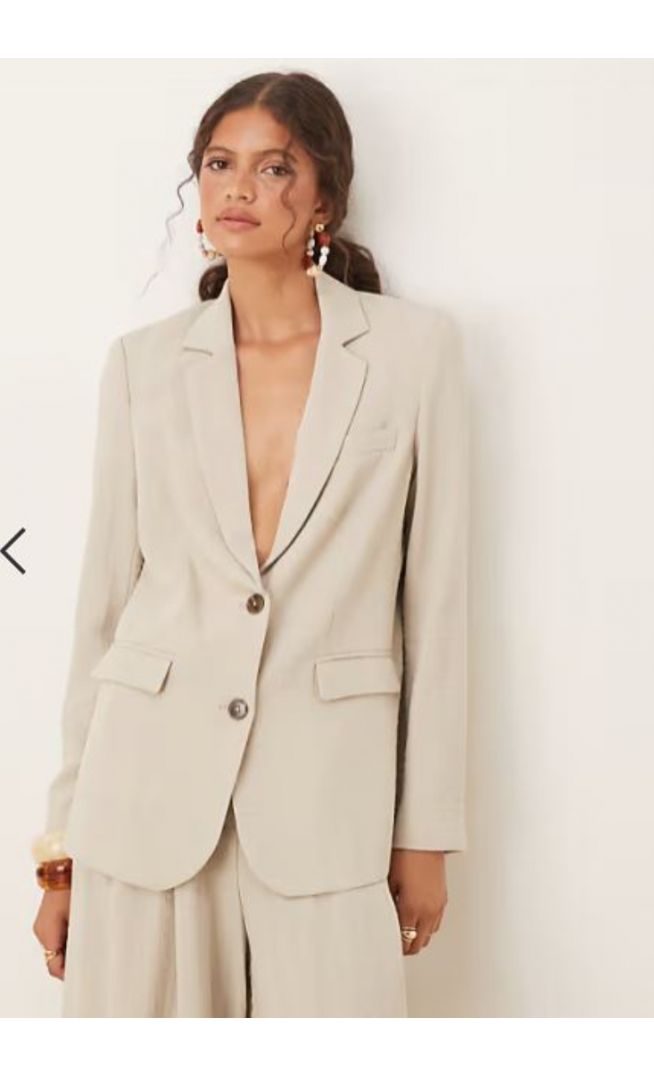 AWARE Mix & Match premium oversized tailored blazer in stone