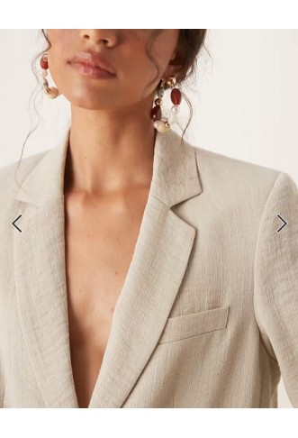 AWARE Mix & Match premium oversized tailored blazer in stone