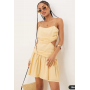 ASOS DESIGN crinkle cami mini dress with tie straps in sand