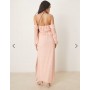 Pretty Lavish chiffon corsage ruffle maxi dress in pink ditsy floral