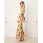 ASOS DESIGN assymetric ruffle hem bias maxi dress in bold floral print