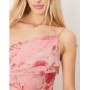 ASOS DESIGN one shoulder draped maxi dress in pink floral print