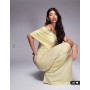 ASOS DESIGN one shoulder ruched mesh maxi dress in buttermilk