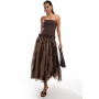 ASOS DESIGN dropped waist cami midi dress in brown