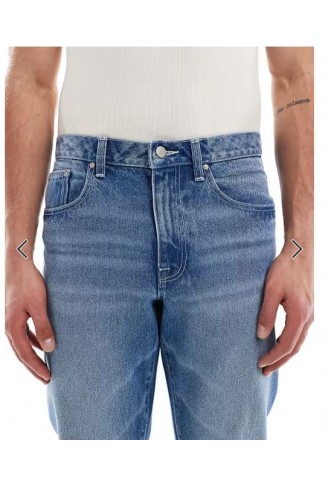 ASOS DESIGN tapered jeans in light wash blue