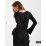 Vero Moda textured jersey bell sleeve top co-ord in black