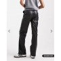 ASOS DESIGN Tall faux leather straight leg trousers in black