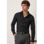 ASOS DESIGN formal easy iron skinny poplin regular shirt in black