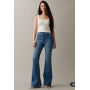ASOS DESIGN power stretch sculpt flare jeans in mid blue